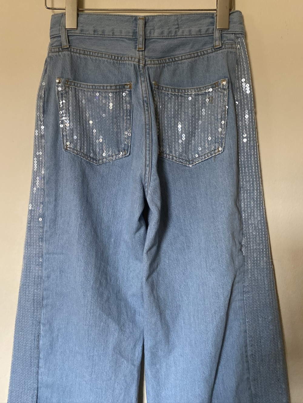 PILCRO By Anthropologie | Sequin High-Rise Wide Leg Jeans - Picture 10 of 16